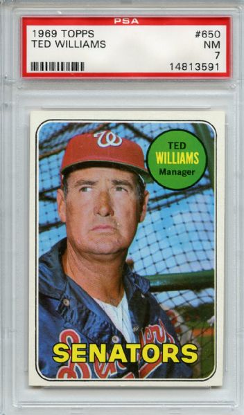 1969 Topps 650 Ted Williams PSA NM 7