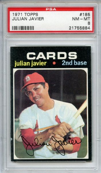 1971 Topps 185 Julian Javier PSA NM-MT 8