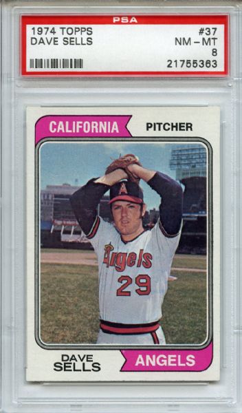 1974 Topps 37 Dave Sells PSA NM-MT 8