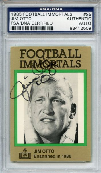 Jim Otto 95 Signed 1985 Football Immortals Card PSA/DNA