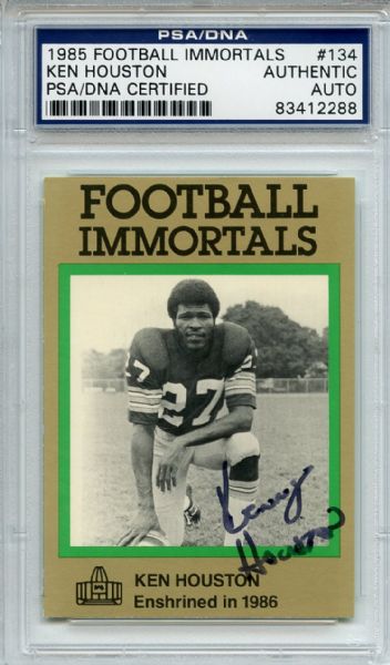Ken Houston 134 Signed 1985 Football Immortals Card PSA/DNA