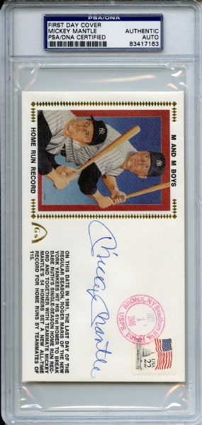 Mickey Mantle Signed First Day Cover PSA/DNA