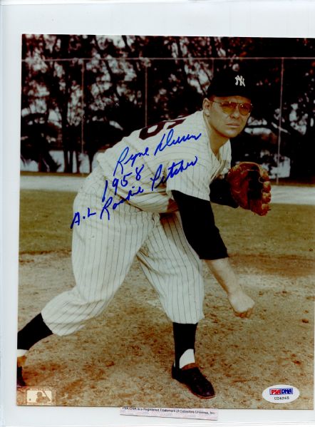 Ryne Duren 1958 Al Rookie Pitchers Signed 8 x 10 Photograph PSA/DNA