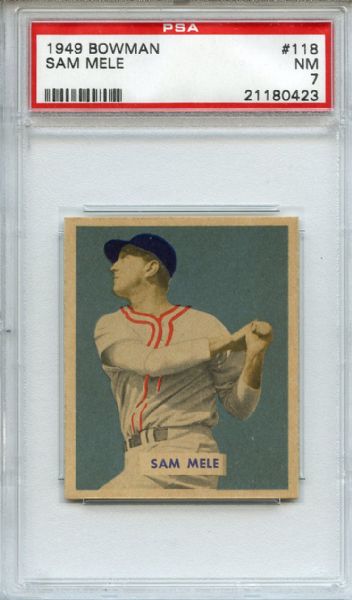 1949 Bowman 118 Sam Mele PSA NM 7