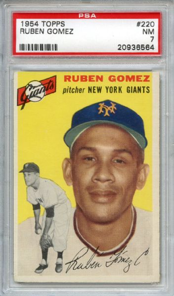 1954 Topps 220 Ruben Gomez PSA NM 7