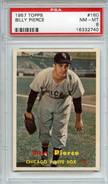 1957 Topps 160 Billy Pierce PSA NM-MT 8