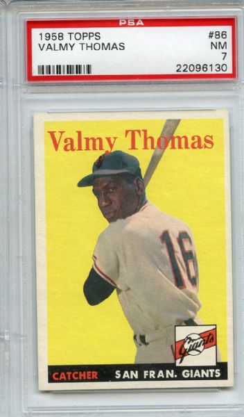 1958 Topps 86 Valmy Thomas PSA NM 7