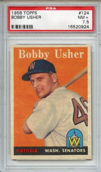 1958 Topps 124 Bobby Usher PSA NM+ 7.5