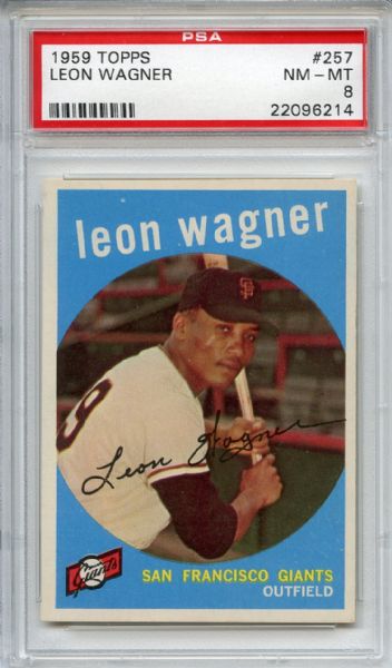 1959 Topps 257 Leon Wagner PSA NM-MT 8