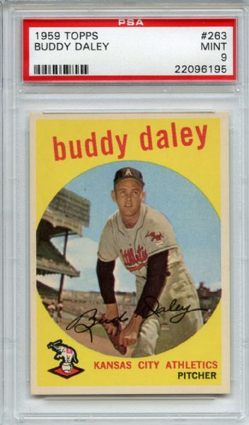 1959 Topps 263 Buddy Daley PSA MINT 9