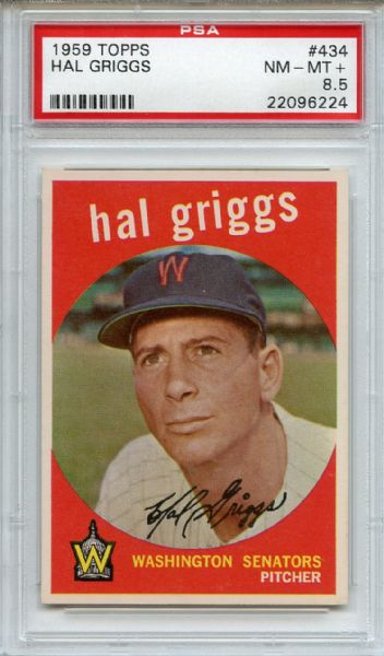 1959 Topps 434 Hal Griggs PSA NM-MT+ 8.5