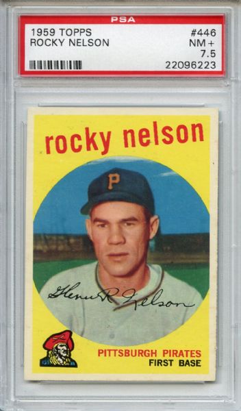 1959 Topps 446 Rocky Nelson PSA NM+ 7.5