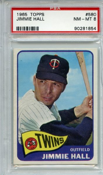 1965 Topps 580 Jimmie Hall PSA NM-MT 8