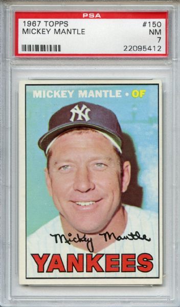 1967 Topps 150 Mickey Mantle PSA NM 7