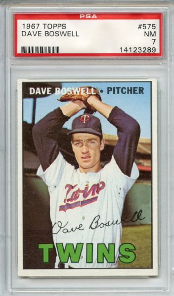 1967 Topps 575 Dave Boswell PSA NM 7
