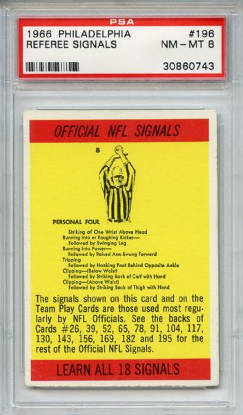 1966 Philadelphia 196 Referee Signals PSA NM-MT 8