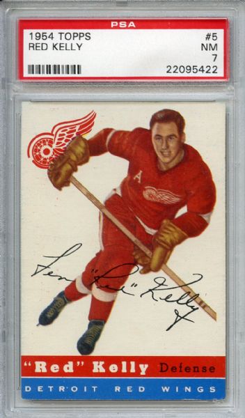 1954 Topps 5 Red Kelly PSA NM 7