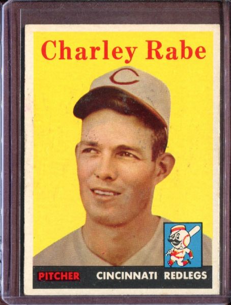1958 Topps 376 Charley Rabe RC EX #D4597