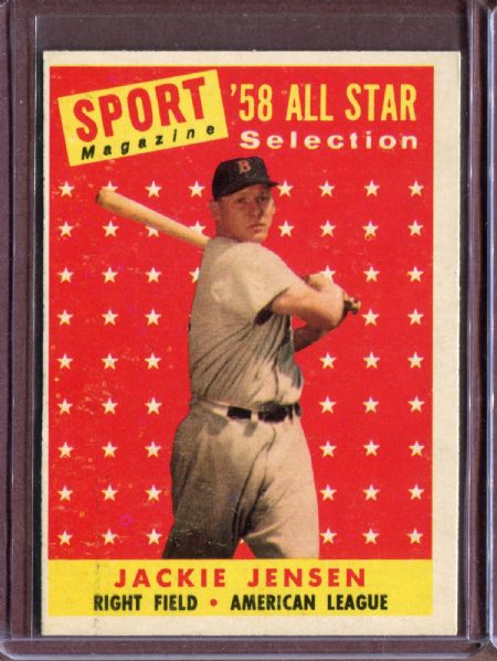 1958 Topps 489 Jackie Jensen AS EX #D4632
