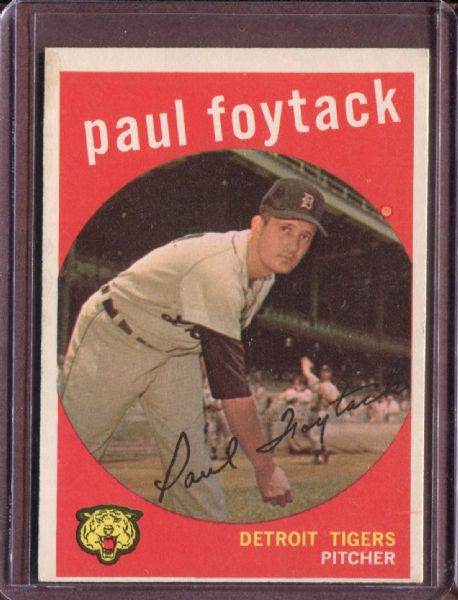1959 Topps 233 Paul Foytack White Back EX #D4688