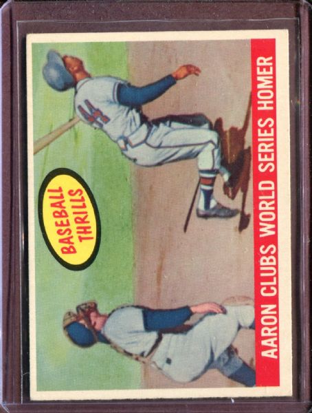 1959 Topps 467 Hank Aaron BT/WS Homer EX #D4783