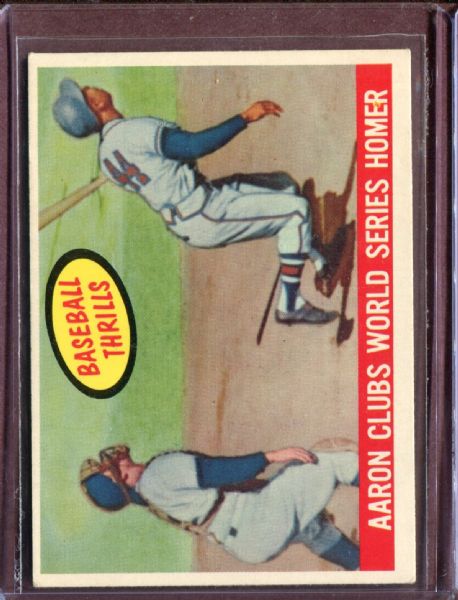 1959 Topps 467 Hank Aaron BT/WS Homer EX #D4784