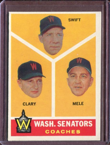 1960 Topps 470 Senators Coaches  EX #D5552