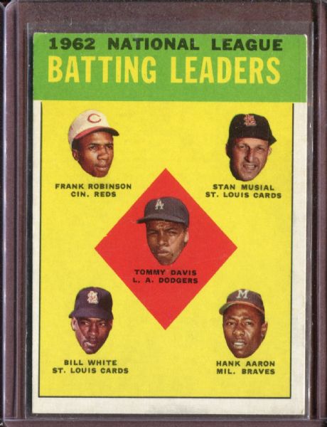 1963 Topps 1 NL Batting Leaders Davis/F Robinson/Musial/Aaron EX #D5839