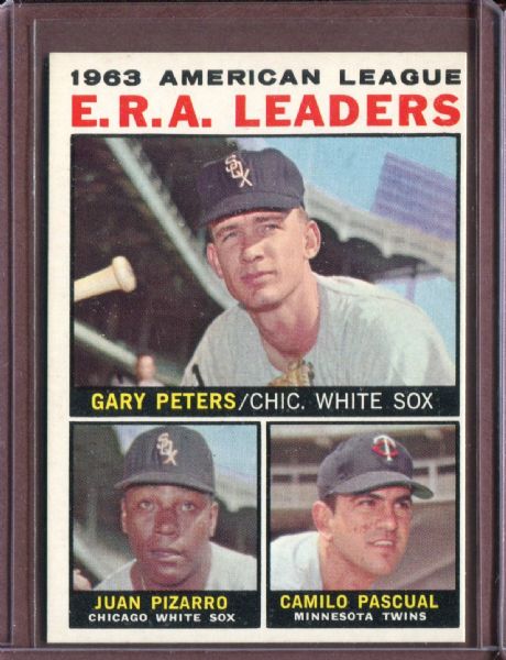 1964 Topps 2 AL ERA Leaders Peters/Pizarro/Pascual EX #D6015