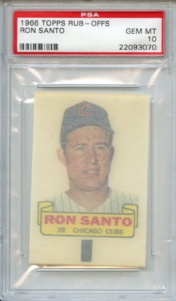 1966 Topps Rub-Offs Ron Santo PSA GEM MT 10