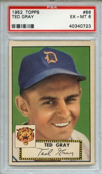 1952 Topps 86 Ted Gray PSA EX-MT 6