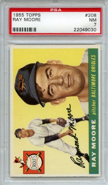 1955 Topps 208 Ray Moore PSA NM 7