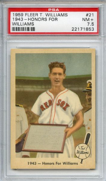 1959 Fleer Ted Williams 21 Honors For Williams PSA NM+ 7.5