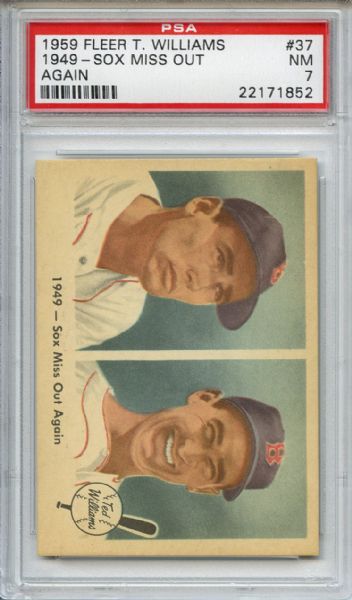 1959 Fleer Ted Williams 37 Sox Miss Out Again PSA NM 7