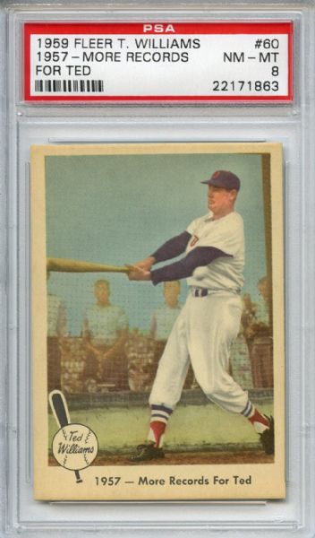 1959 Fleer Ted Williams 60 More Records for Ted PSA NM-MT 8