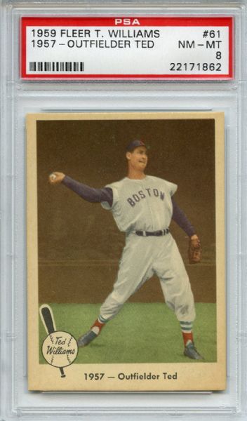 1959 Fleer Ted Williams 61 Outfielder Ted PSA NM-MT 8