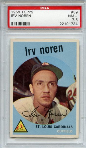 1959 Topps 59 Irv Noren PSA NM+ 7.5