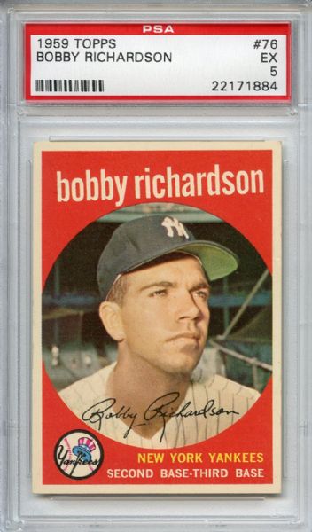 1959 Topps 76 Bobby Richardson PSA EX 5