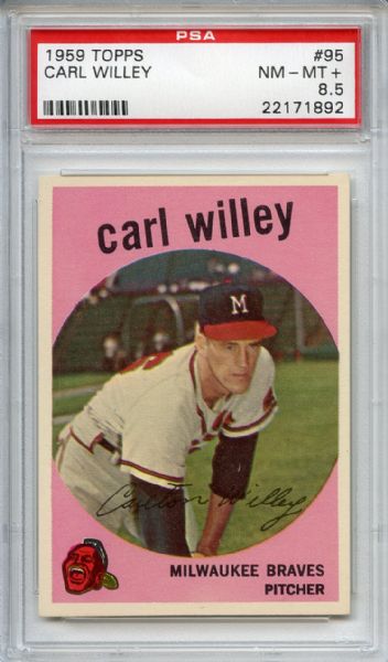 1959 Topps 95 Carl Willey PSA NM-MT+ 8.5