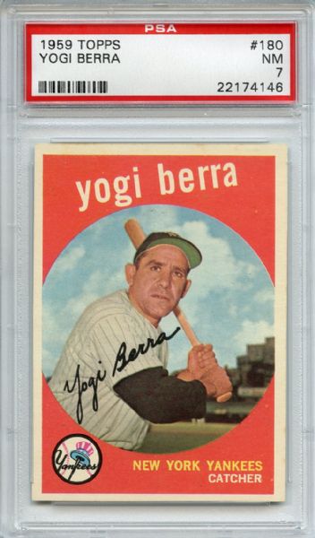 1959 Topps 180 Yogi Berra PSA NM 7