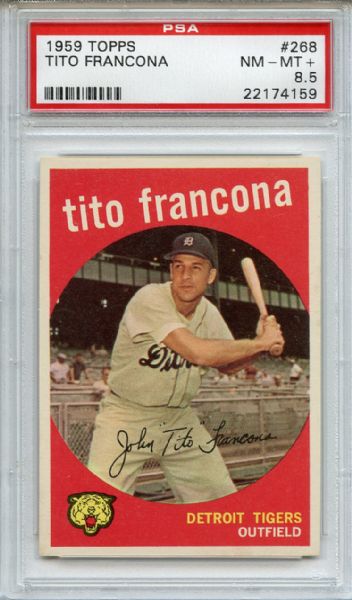 1959 Topps 268 Tito Francona PSA NM-MT+ 8.5