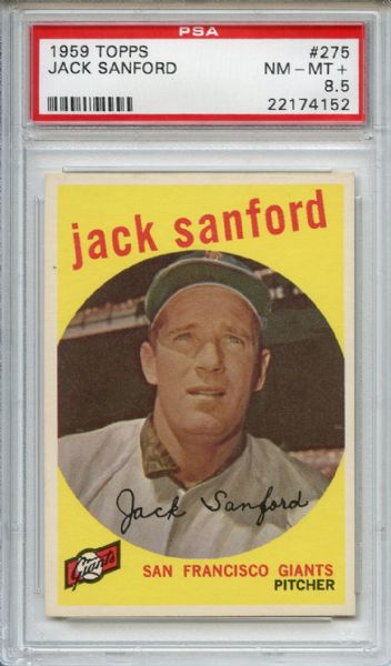 1959 Topps 275 Jack Sanford PSA NM-MT+ 8.5