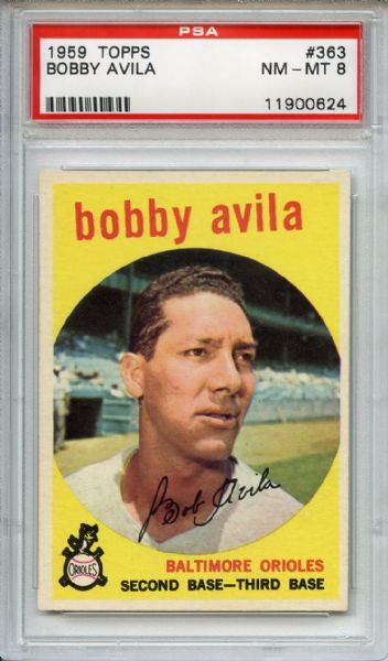 1959 Topps 363 Bobby Avila PSA NM-MT 8