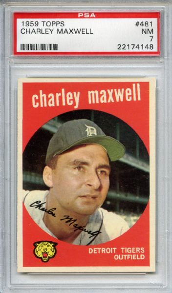 1959 Topps 481 Charley Maxwell PSA NM 7