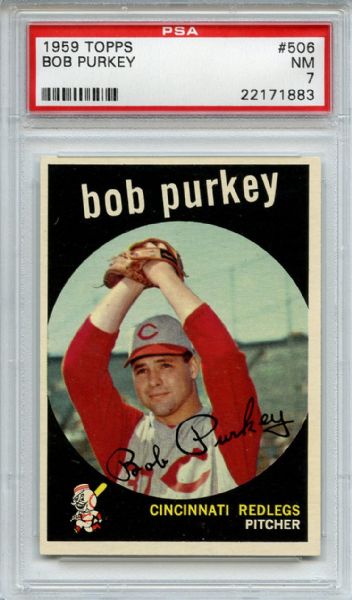 1959 Topps 506 Bob Purkey PSA NM 7