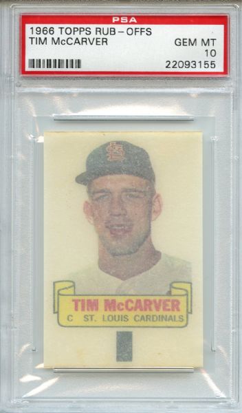 1966 Topps Rub-Offs Tim McCarver PSA GEM MT 10