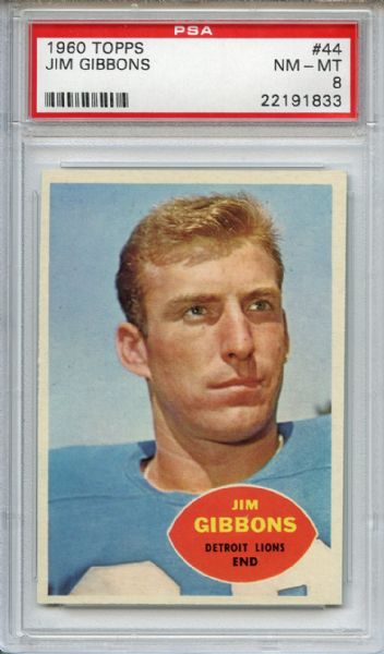 1960 Topps 44 Jim Gibbons PSA NM-MT 8