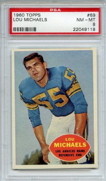1960 Topps 69 Lou Michaels PSA NM-MT 8