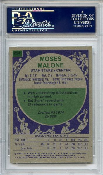 1975 Topps 254 Moses Malone RC PSA GEM MT 10