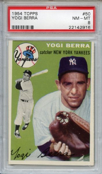 1954 Topps 50 Yogi Berra PSA NM-MT 8